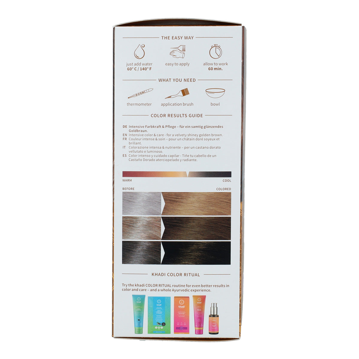 Pack 2X Tinte natural color castaño dorado Khadi 100 g