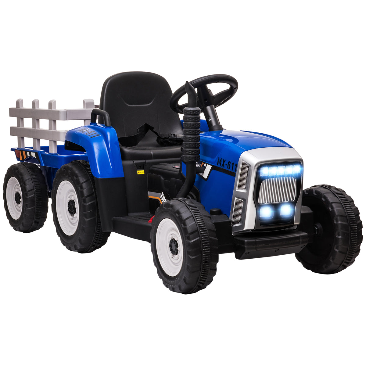 Coche De Batería Infantil Homcom Pp, Metal Azul 136.5x50x52.5 Cm_0