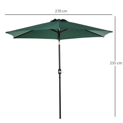 Sombrilla De Jardín Reclinable Con Manivela Outsunny Ø270x235cm Verde_2