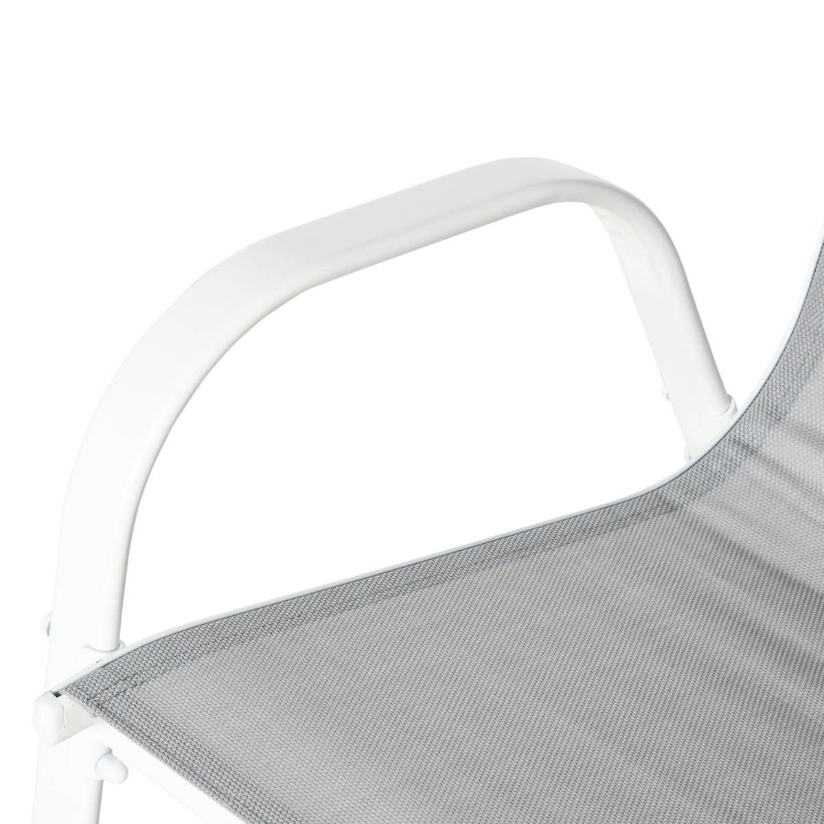 Muebles De Jardín Outsunny Metal, Textilene Gris Claro 150x90x71 Cm_3