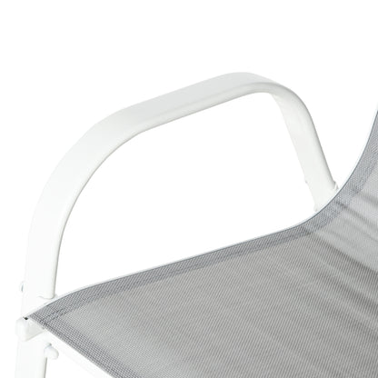 Muebles De Jardín Outsunny Metal, Textilene Gris Claro 150x90x71 Cm_3