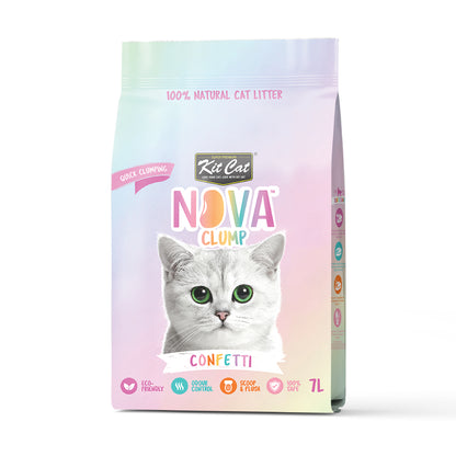 Pack 12 Kit Cat Nova Clump (6 Original y 6 Confetti) 7 L Arena Vegetal para gatos