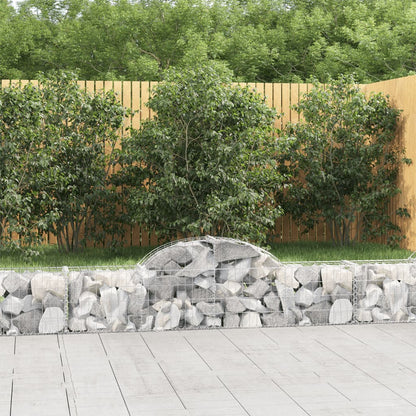 Cestas De Gaviones 2 Uds Forma De Arco Hierro 200x30x40/60 Cm_1