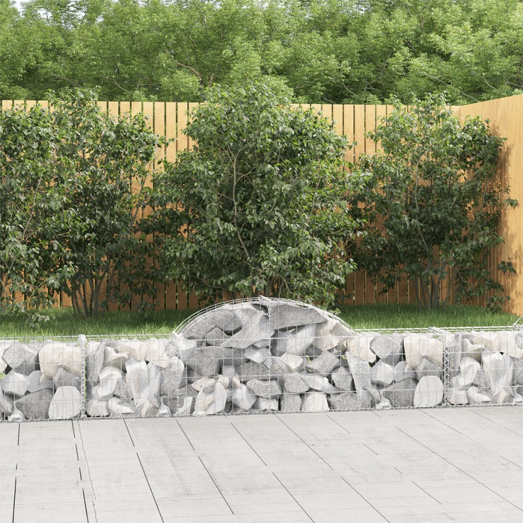 Cestas De Gaviones 8 Uds Forma De Arco Hierro 200x30x40/60 Cm_1
