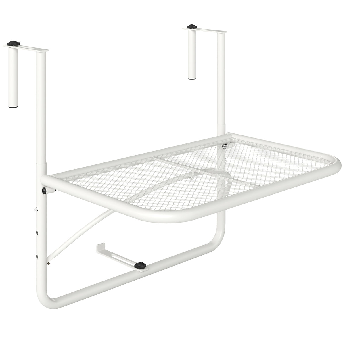 Mesa Colgante Balcón Outsunny Metal Blanco 60x56.5x45 Cm_0