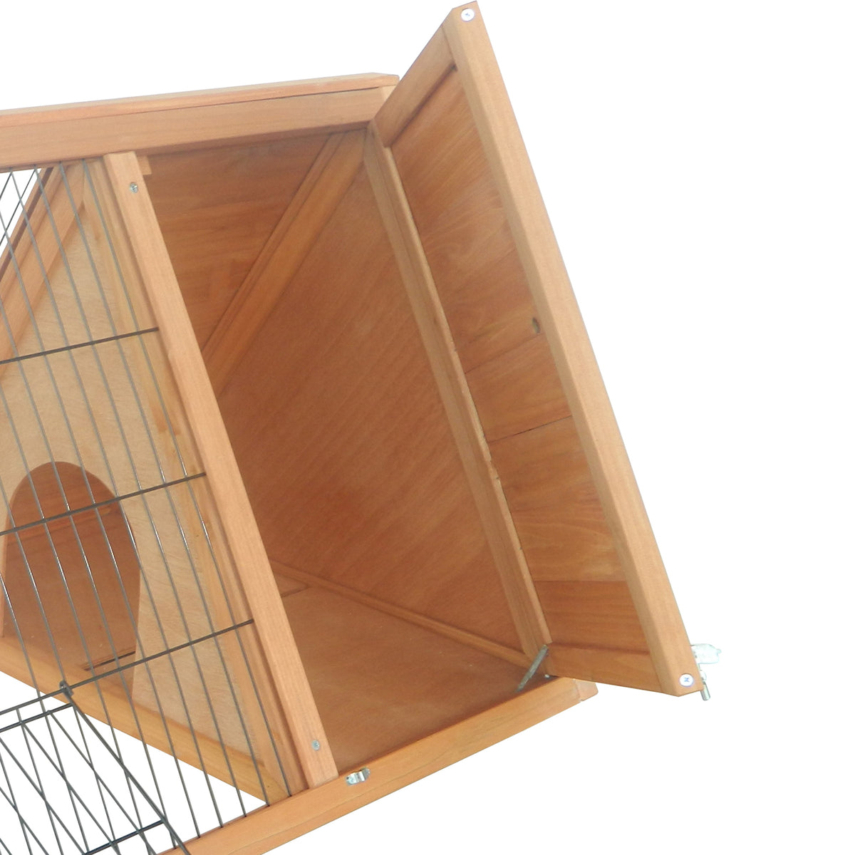 Jaula Para Conejos Pawhut Madera De Abeto, Metal Madera Natural 116x62.2x52.5 Cm_3
