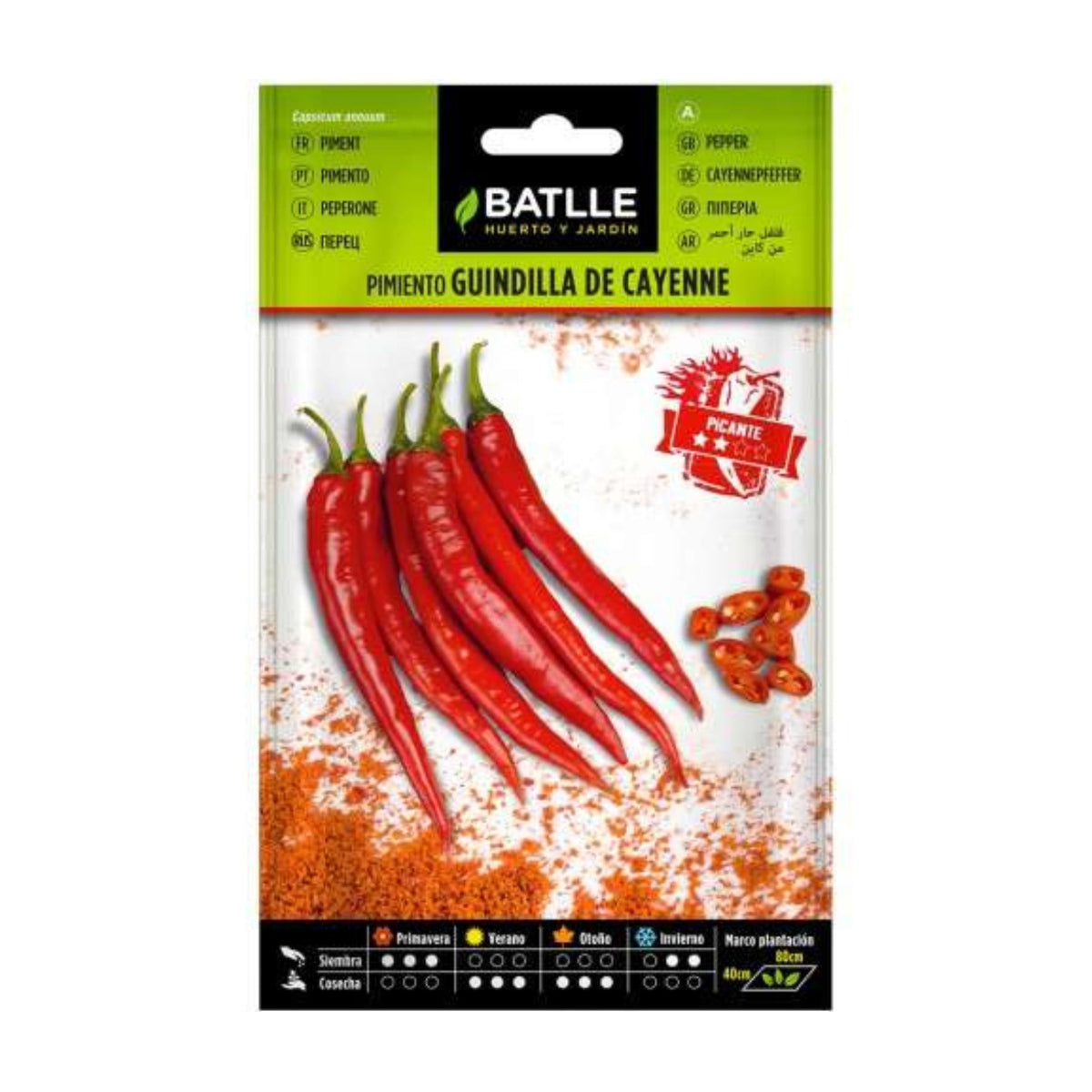 Semillas de Pimiento Guindilla de Cayenne rojo Batlle
