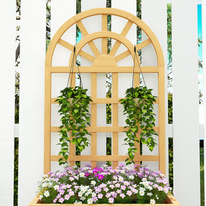 Jardinera Con Enrejado Outsunny Madera De Abeto Madera Natural 60x30x120 Cm_3