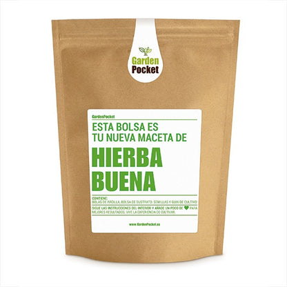 Kit huerto de aromáticas pocket: Hierbabuena