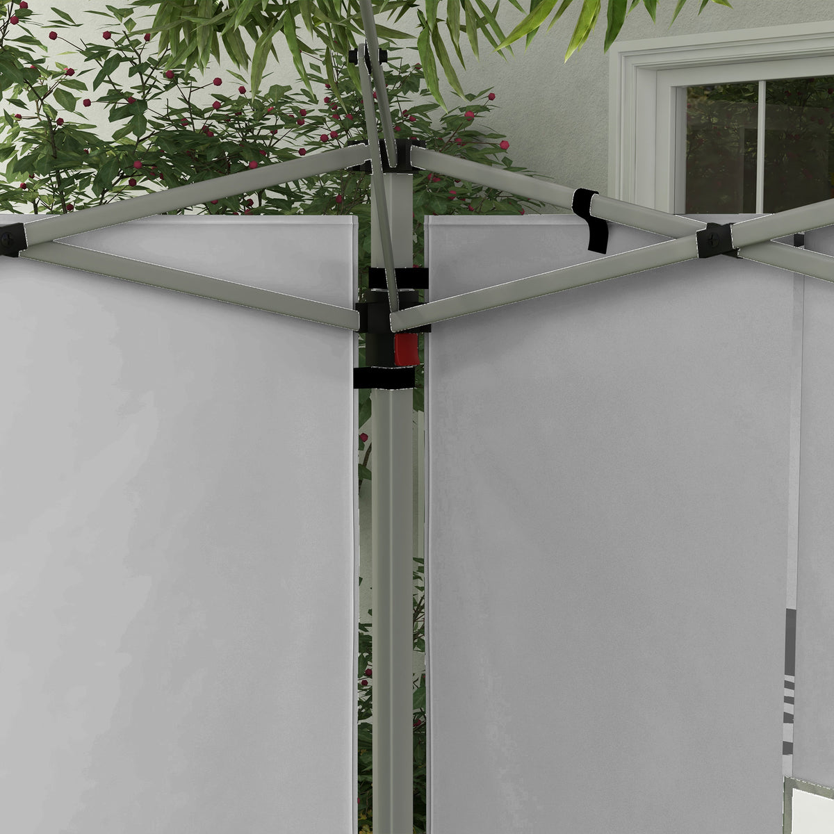 Paredes Laterales Carpa Outsunny Tela Oxford Gris Claro 295x195 Cm_3