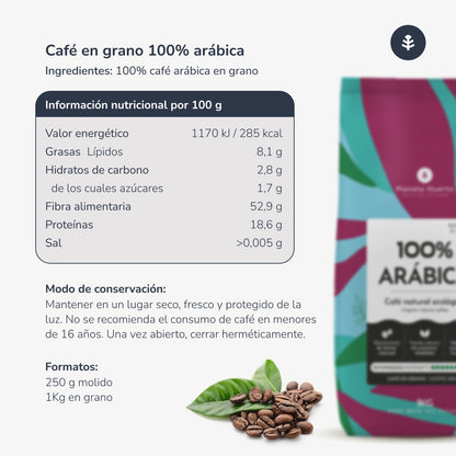 Pack 3x Café en grano Eco 100% Arábica Planeta Huerto 1 Kg