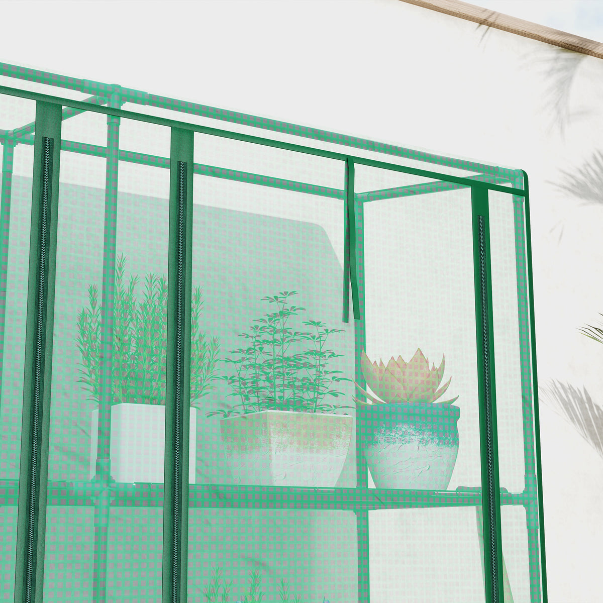 Invernadero De Jardín Outsunny Pe, Acero Verde 215x46x151cm 84h-228v01gn_3