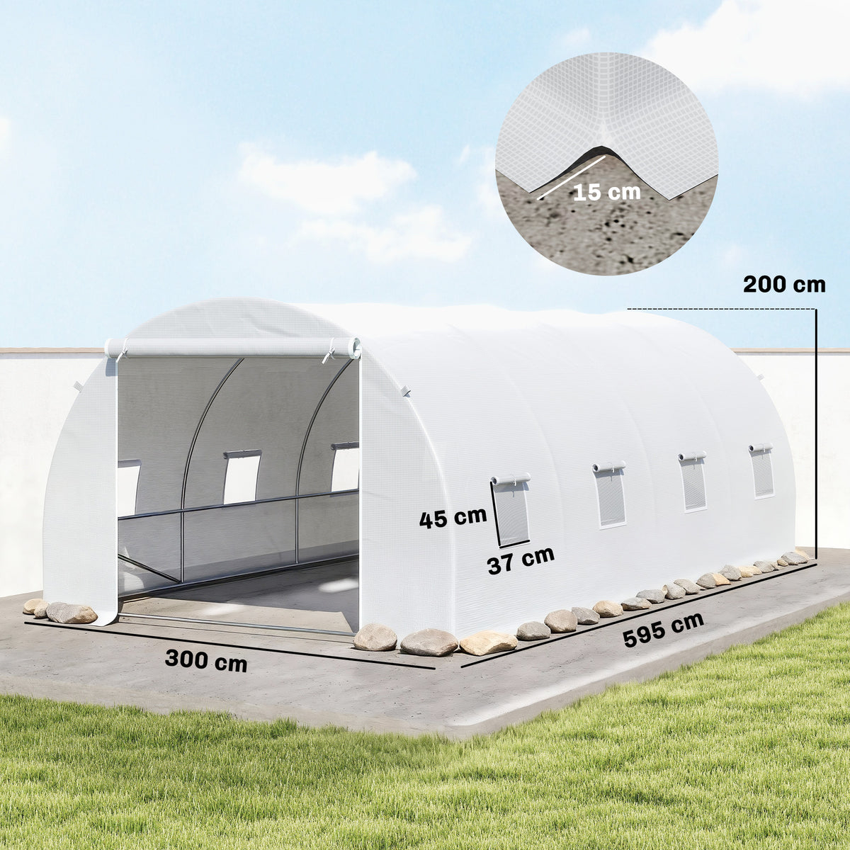 Invernadero Outsunny Blanco 600x300x200 Cm Metal_2