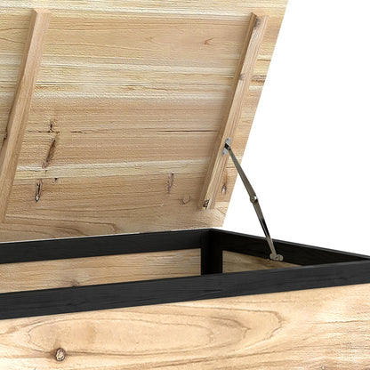 Baúl De Exterior Outsunny Madera De Abeto, Acero Madera Natural 100x50x43 Cm_5