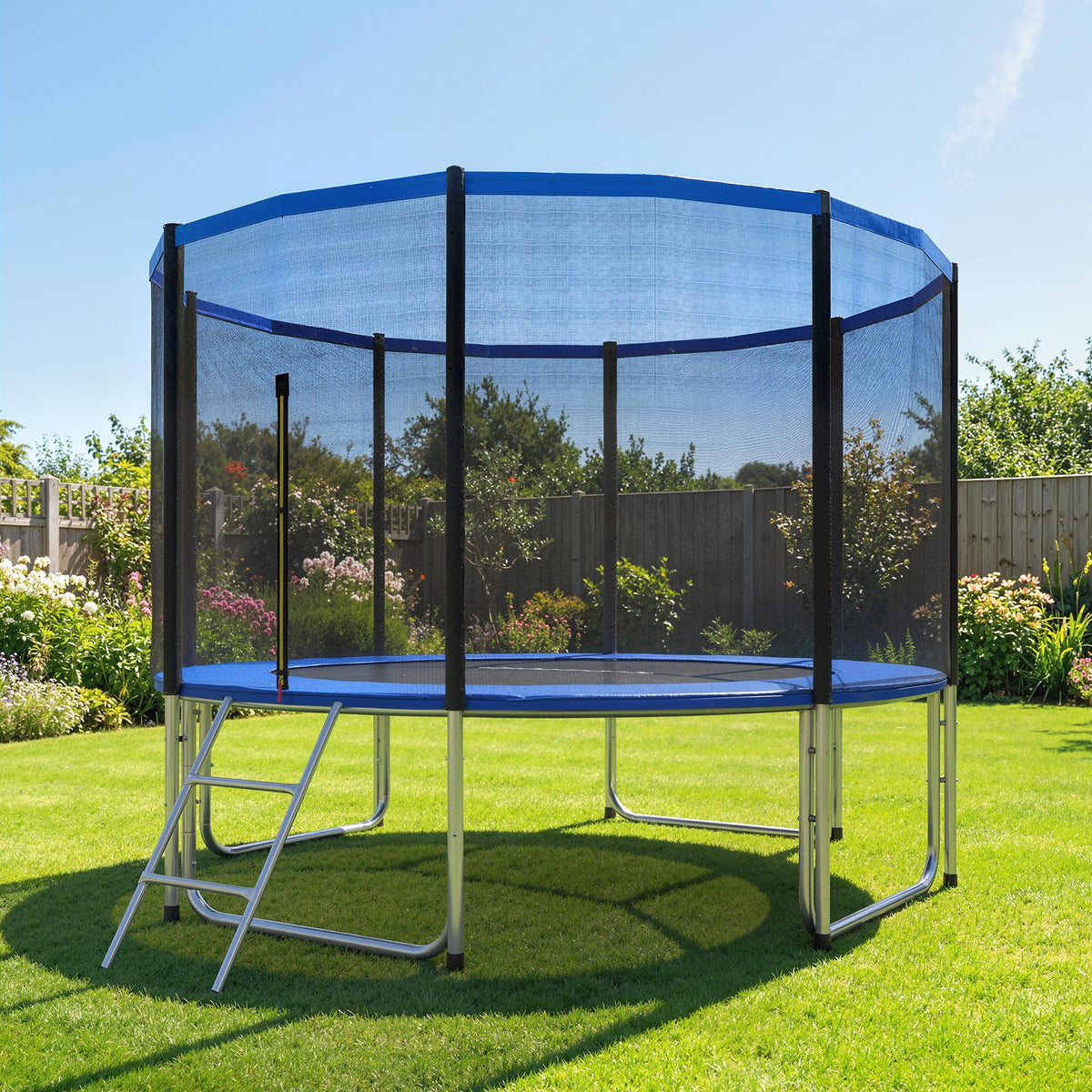Cama Elástica Exterior Sportnow Acero, Pp Azul 366x366x270 Cm_1