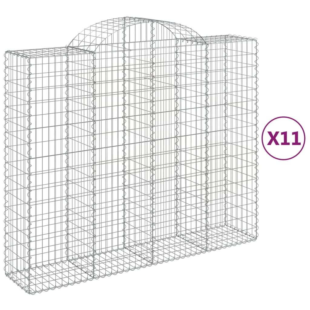 Cestas Gaviones 11 Uds Forma De Arco Hierro 200x50x160/180 Cm_0