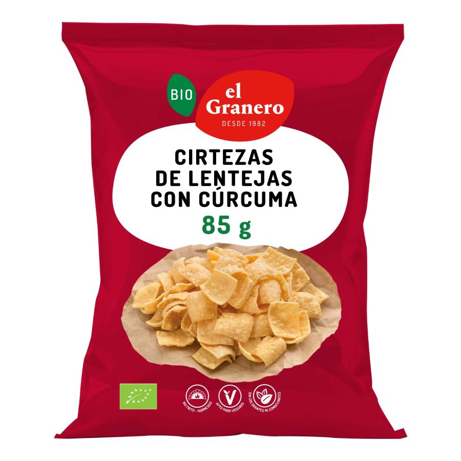 Cortezas de Lentejas con Cúrcuma bio El Granero, 65 g