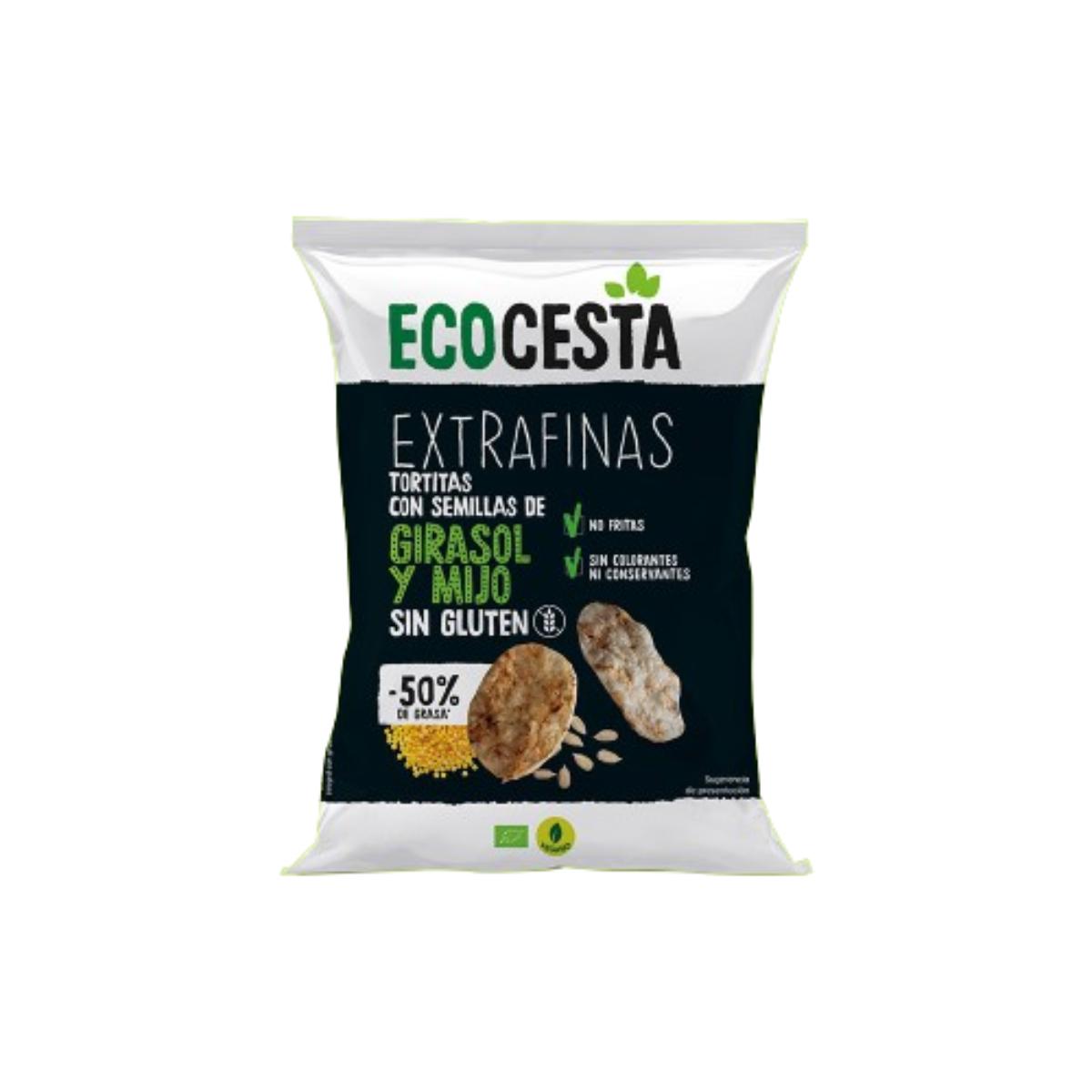Tortitas Extrafinas de Arroz Integral con Girasol y Mijo Sin Gluten Ecocesta BIO 60 G