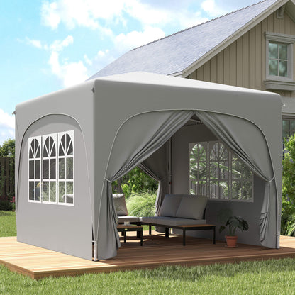 Carpa Plegable Outsunny Tela Oxford, Metal Gris Claro 300x300x273 Cm_4