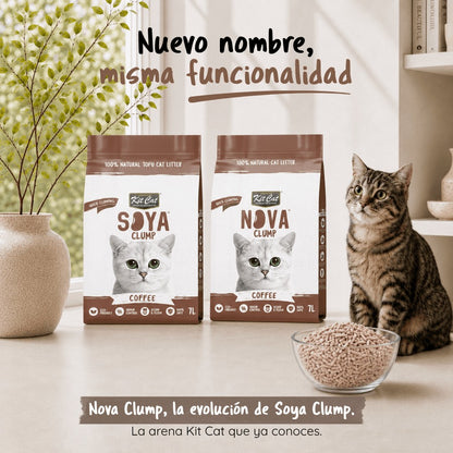 Pack 6 Kit Cat Arena Eco Nova Clump - Coffee 7 L Arena para gatos - Aroma Discreto Café