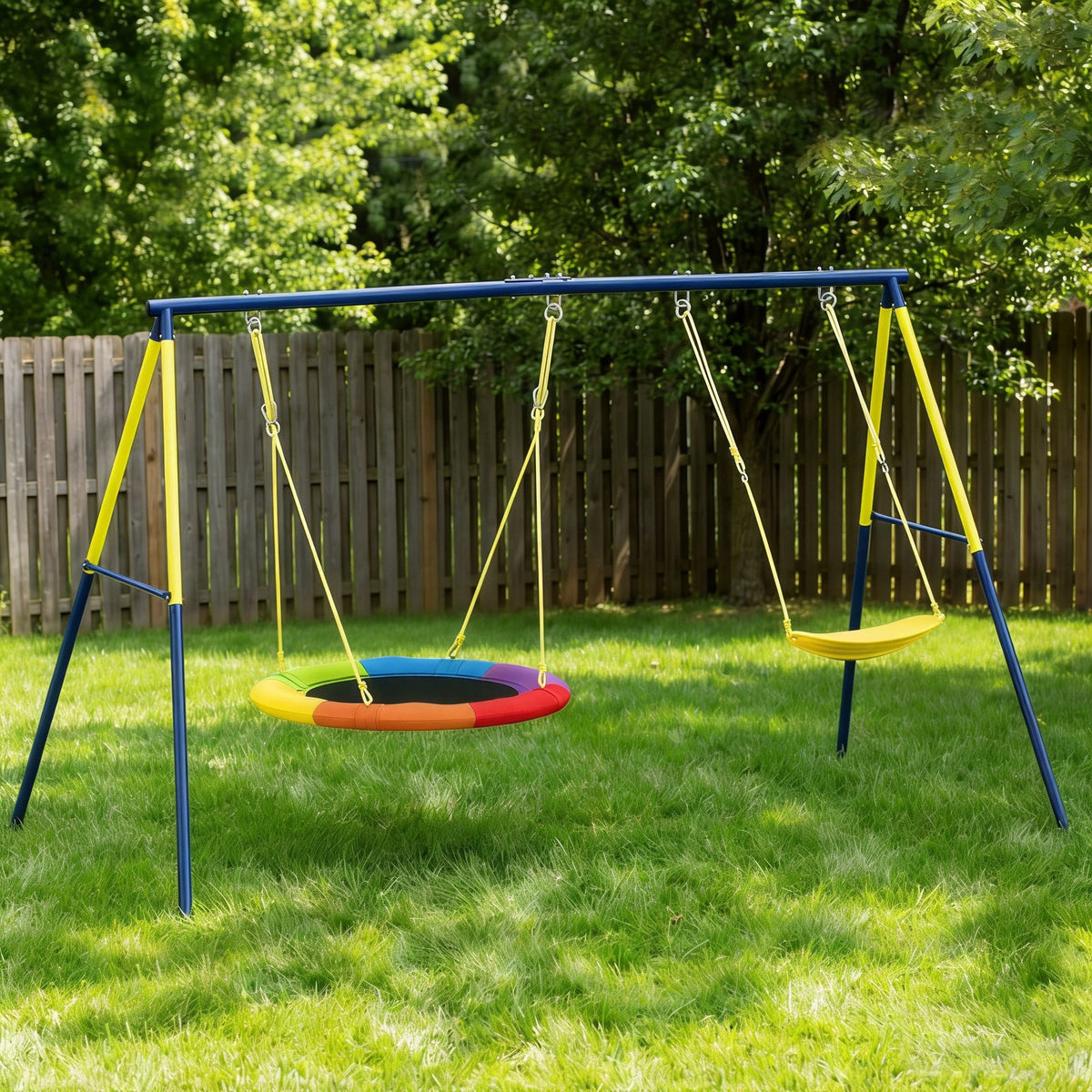 Columpio Para Bebés Aiyaplay Acero, Tela Oxford Multicolor 265x160x178 Cm_4