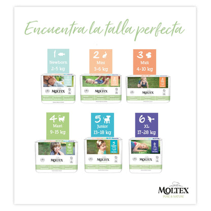 Pañales Moltex Pure &amp; Nature T5 (13-18 kg), 44 Uds