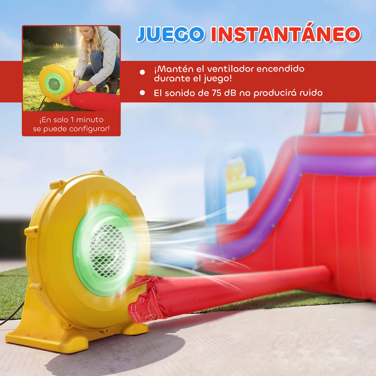Castillo Inflable Acuático Aiyaplay Tela Oxford Multicolor 470x445x205 Cm_5