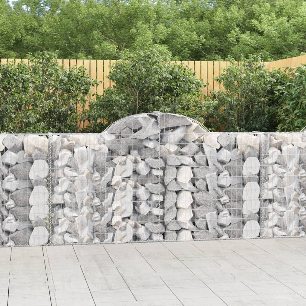Cestas De Gaviones 9 Uds Forma De Arco Hierro 200x30x100/120 Cm_1