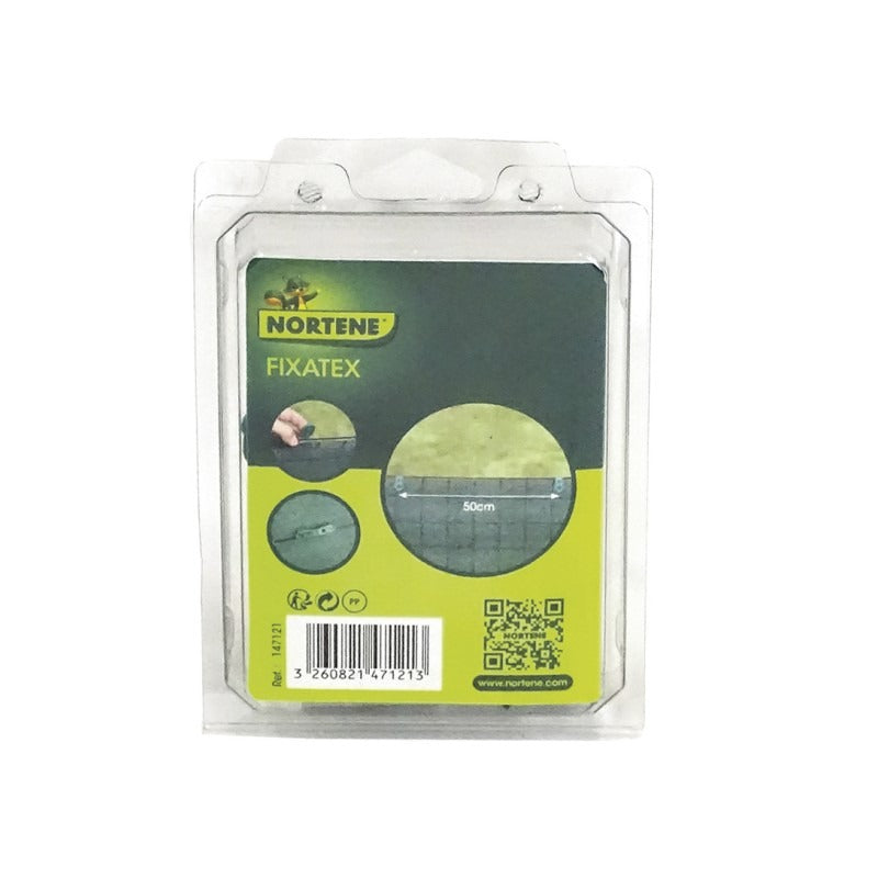Clips de fijación malla tejida Fixatex verde 20 uds.