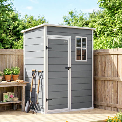 Caseta De Jardín Outsunny Pp, Aleación De Aluminio Gris 151x92x193 Cm 845-954v00gy_4