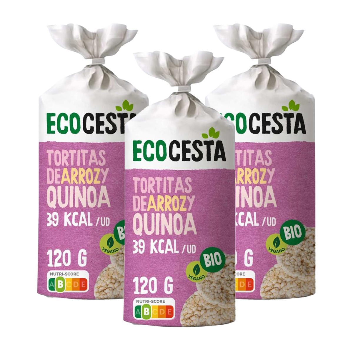 Pack 3x Tortitas de Arroz y Quinoa Bio Ecocesta 120 g
