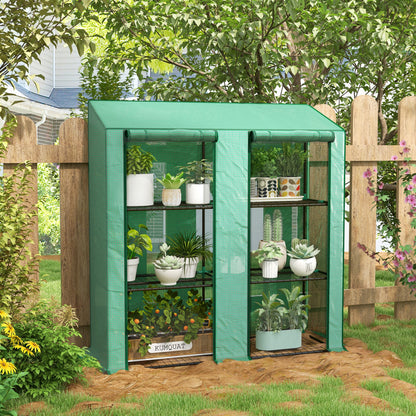 Invernadero De Jardín Outsunny Acero, Pe Verde 143x46x151 Cm_1
