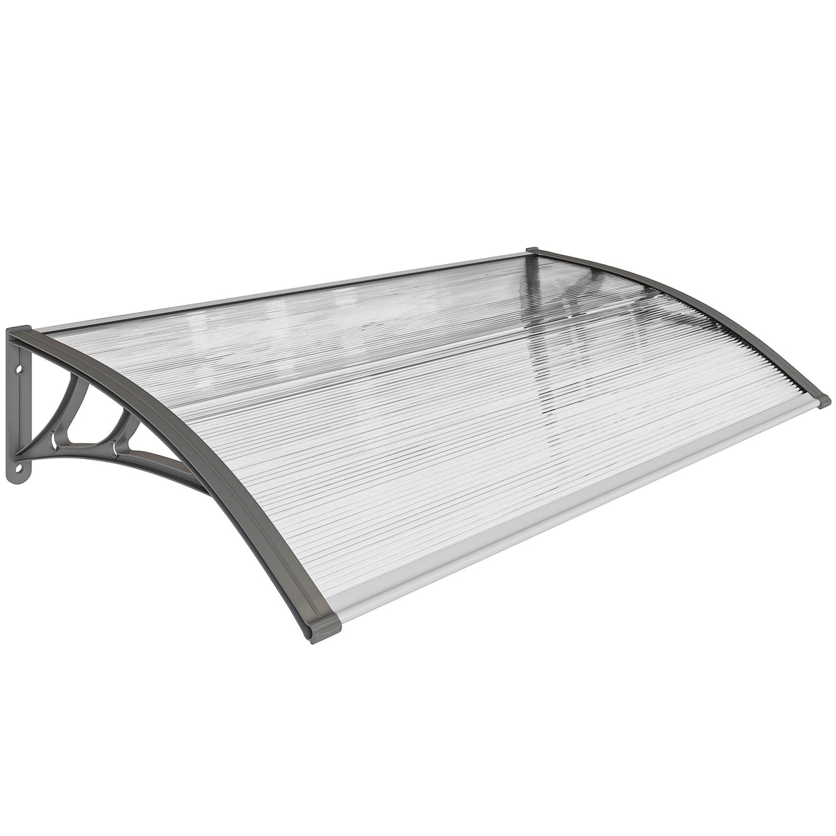 Marquesina Exterior Policarbonato Outsunny 110x60x20 Cm Transparente_0