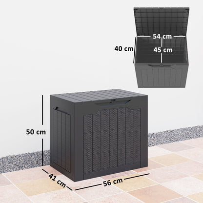 Baúl De Almacenaje Outsunny Pp Negro 56x41x50 Cm_2