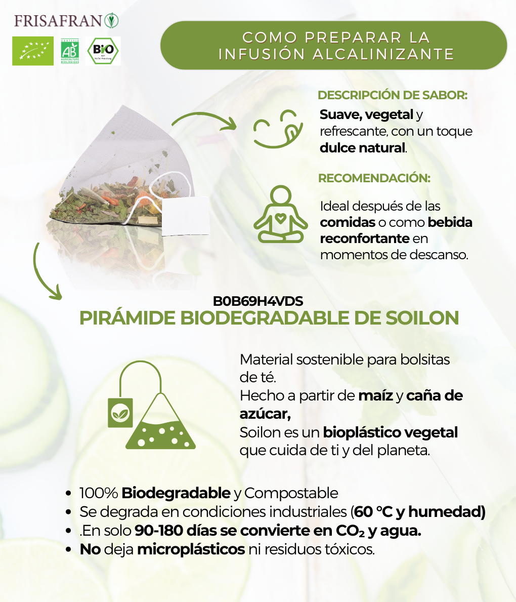 Infusión Bienestar Alcalino Pirámides Ecológica | Frisafran 30 Uds_4