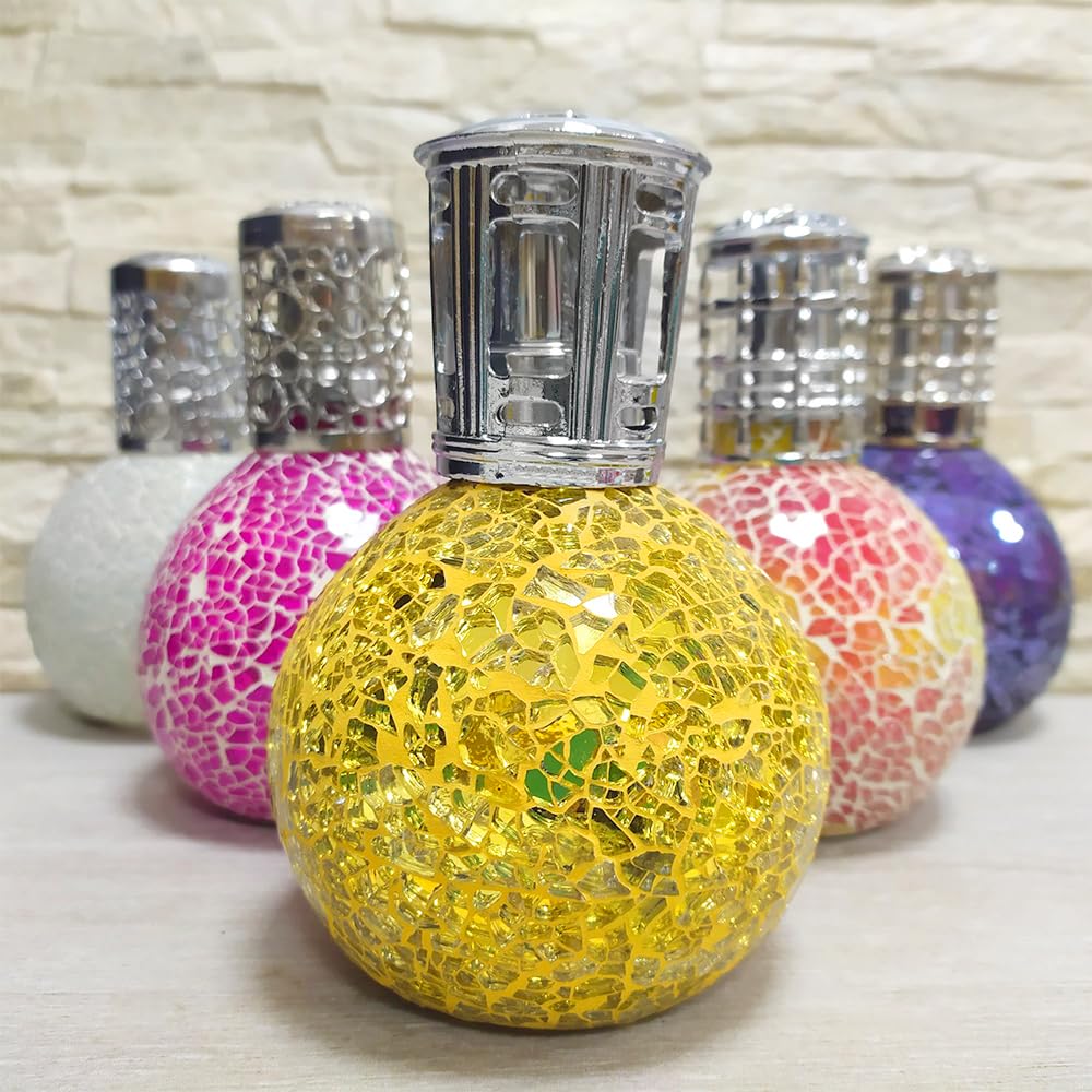 Lámpara Catalítica Mosaico Dorado + Aroma Mountain Mint 500ml - Elimina Malos Olores, Impurezas Y Perfuma_4