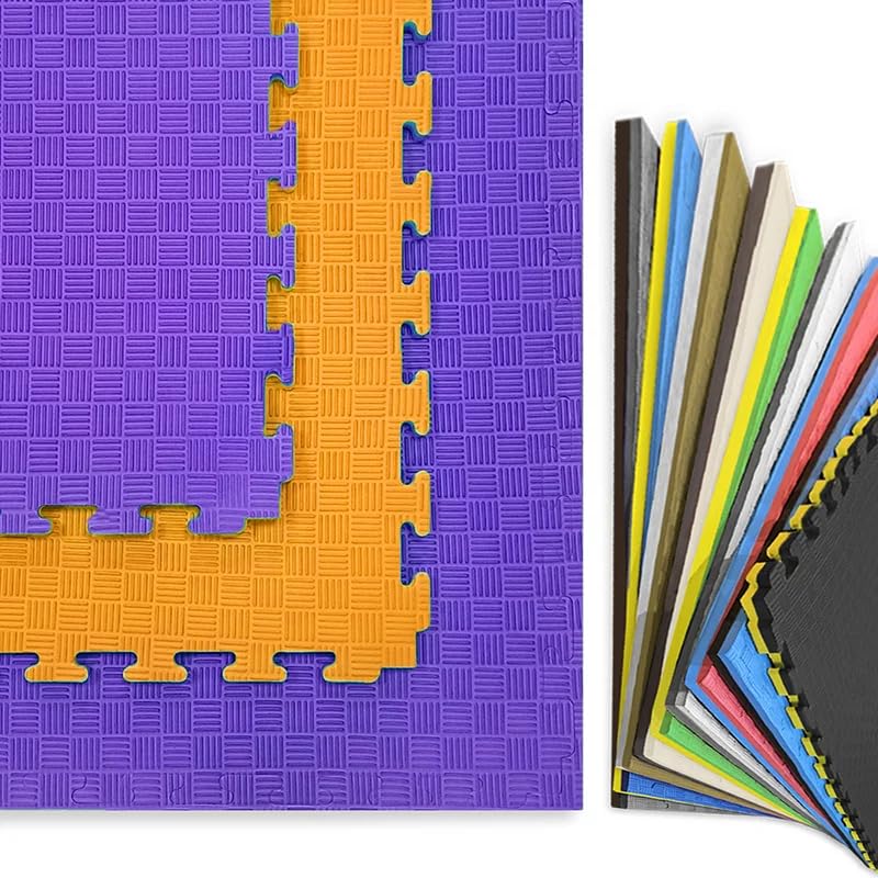 Tatami Puzzle EVA para suelo infantil 1x1m x20mm Naranja - Lila 1 Unidad_1