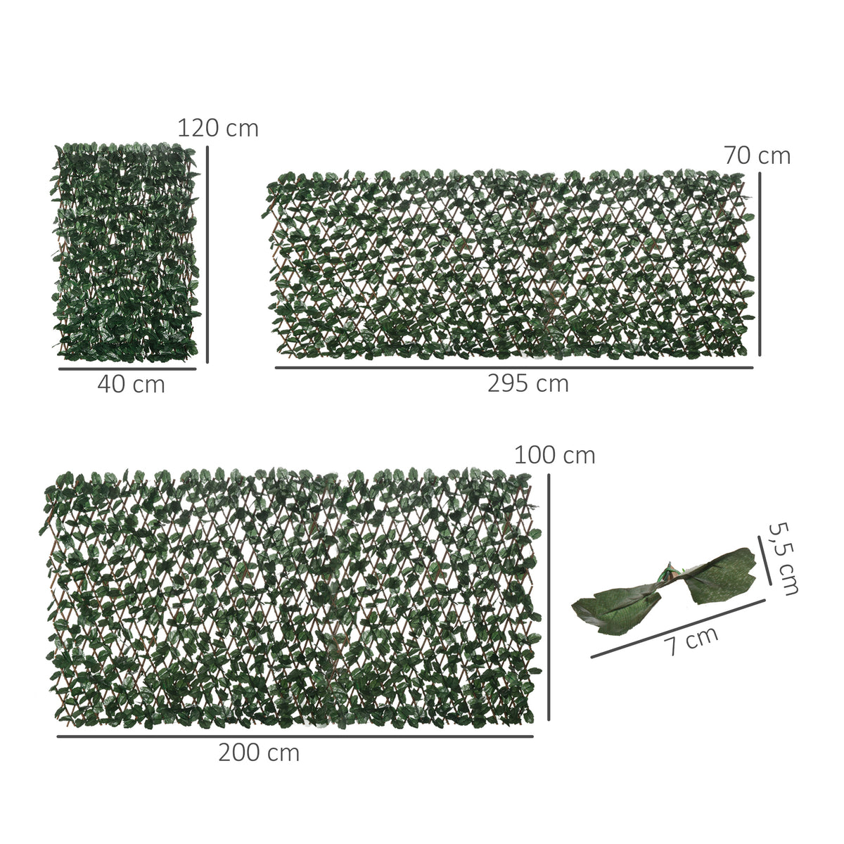 Artificial En Rollo Outsunny Tela Poliéster, Mimbre Verde 295x70x2 Cm_2