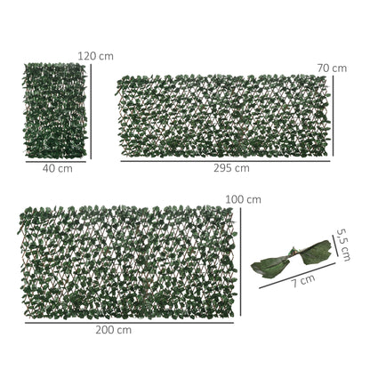 Artificial En Rollo Outsunny Tela Poliéster, Mimbre Verde 295x70x2 Cm_2