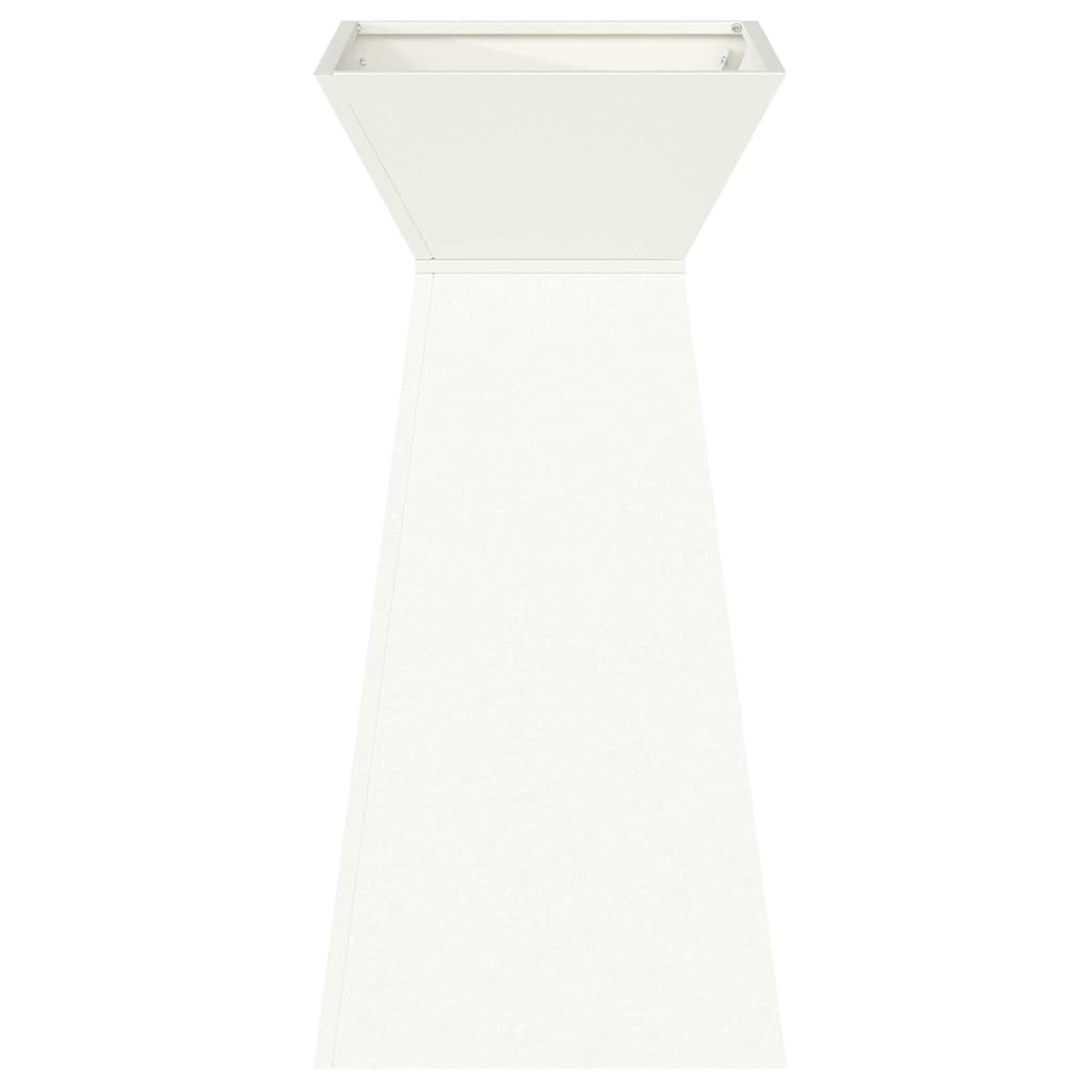 Maceta Pilar Blanco 35 X 35 X 73 Cm Acero Laminado En Frío_4