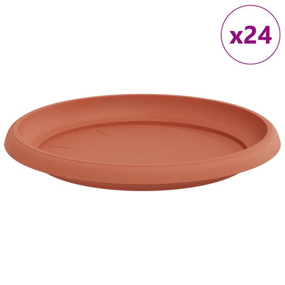 Bandeja Redonda Para Flores 24 Uds. Rojo Ladrillo Plástico_0