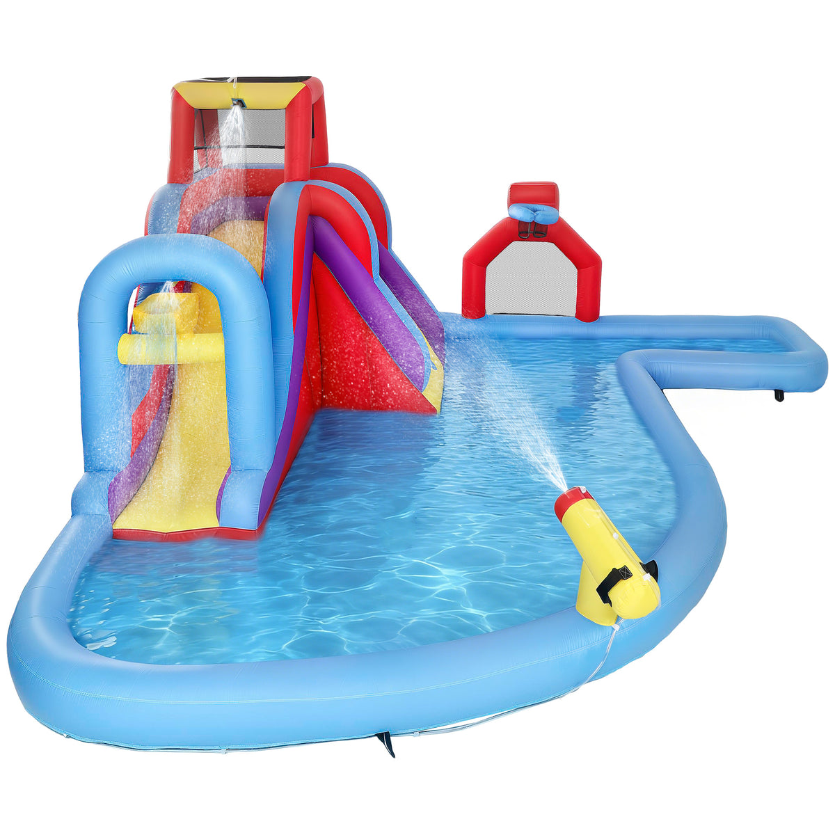 Castillo Inflable Acuático Aiyaplay Tela Oxford Multicolor 470x445x205 Cm_0