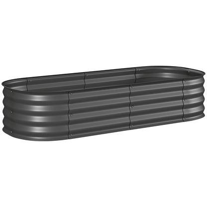 Jardinera Exterior Outsunny Acero Galvanizado Gris Oscuro 150x62x30 Cm_0