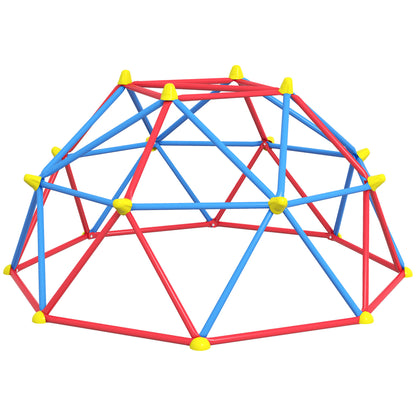 Cúpula De Escalada Outsunny Metal, Pp Rojo, Azul Y Amarillo 183x183x90 Cm_0