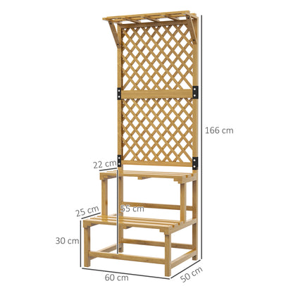 Estantería Para Plantas Outsunny Madera De Abeto Madera Natural 60x50x166 Cm_2