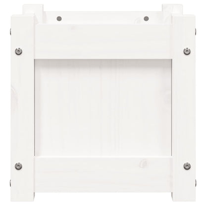 Jardinera De Madera Maciza De Pino Blanca 31x31x31 Cm_4