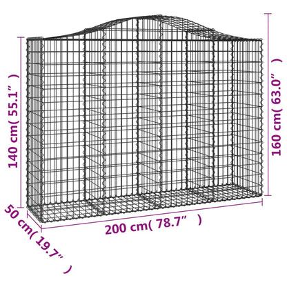 Cestas Gaviones 15 Uds Forma De Arco Hierro 200x50x140/160 Cm_5