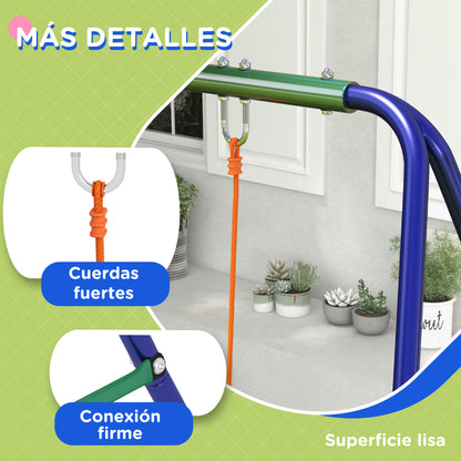 Columpio Infantil Outsunny Metal, Pp Multicolor 269x160x180 Cm_5