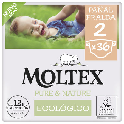 Pañales  T2 (3-6 kg) Moltex Pure &amp; Nature, 36 Uds