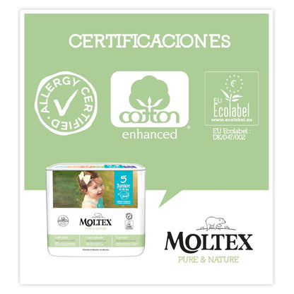 Pack ahorro Pañales T5 (13-18 kg) Moltex Pure &amp; Nature, 176 Uds
